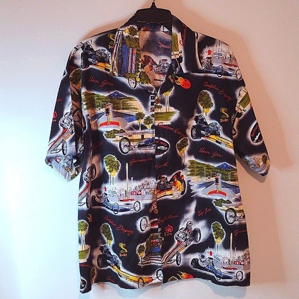 Matt Rider Drag Racing Button Down short sleeve shirt NWOT Size M